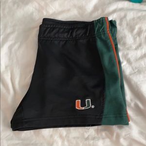 UM bike shorts (University of Miami)